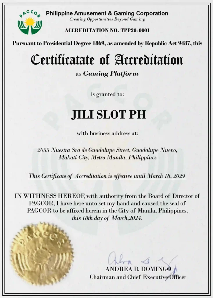 Jilislotph's pagcor license